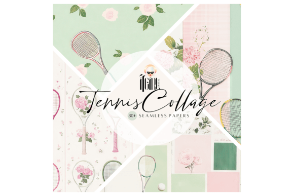 Download Tennis Collage Seamless Digital Paper - Digital paper Collection