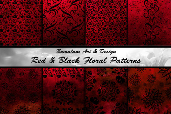 Download Red &amp; Black Floral Patterned Backgrounds - Black Collection