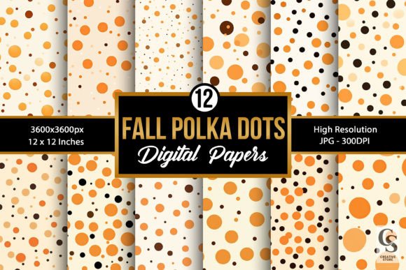Download Fall Orange Polka Dots Digital Papers - Digital paper Collection