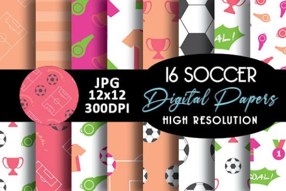 Download Soccer Sport Digital Papers Patterns - Digital paper Collection