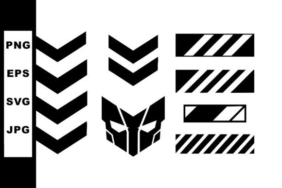 Download Black Chevron Arrows and Striped Warning - Black Collection