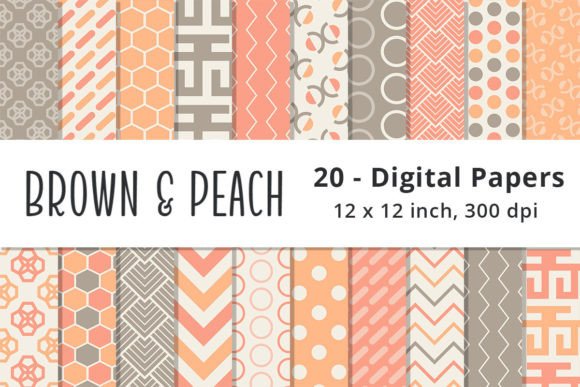 Download Brown and Peach Digital Paper Background - Digital paper Collection