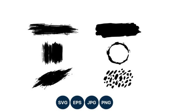 Download Black Brush Stroke Shapes Vector Art - Black Collection