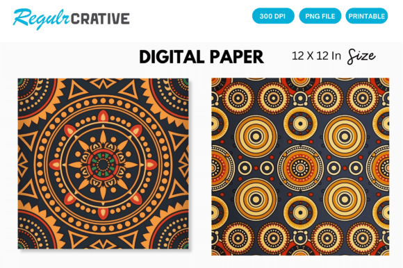 Download Aztec Tribal Digital Paper Backgrounds - Digital paper Collection