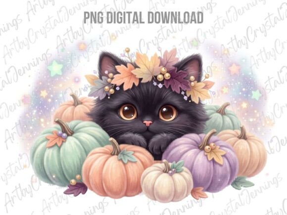 Download Autumn Black Cat Pumpkin PNG - Black Collection