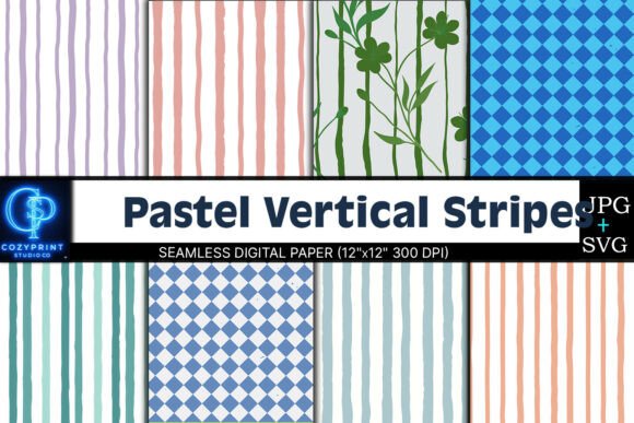 Download Pastel Vertical Stripes Digital Paper - Digital paper Collection