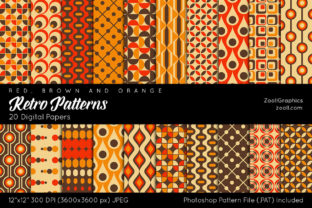 Download Retro Patterns Digital Papers - Digital paper Collection