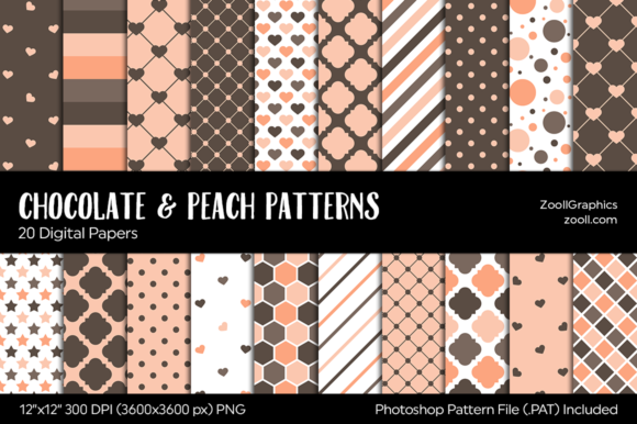 Download Chocolate and Peach Digital Papers - Digital paper Collection