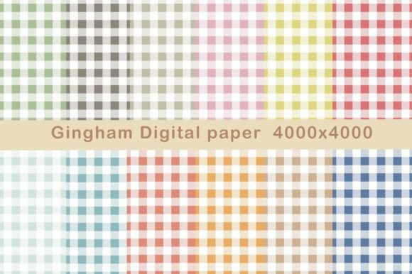 Download Pastel Gingham Digital Papers - Digital paper Collection