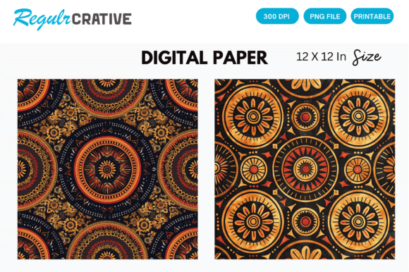 Download Aztec Tribal Digital Paper Backgrounds - Digital paper Collection