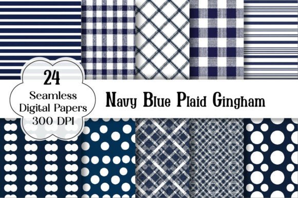 Download Navy Blue Plaid Gingham Digital Paper - Digital paper Collection