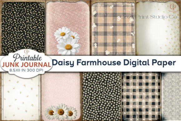 Download Daisy Farmhouse Digital Paper Junk Journ - Digital paper Collection