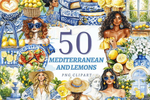 Download Mediterranean and Lemons PNG Bundle - Lemons Collection