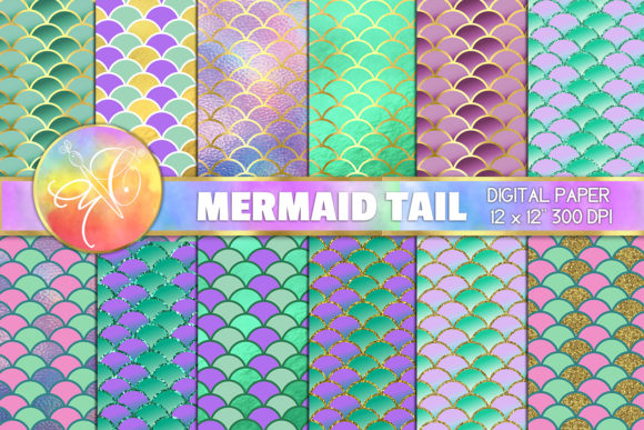 Download Mermaid Scales Digital Paper - Digital paper Collection