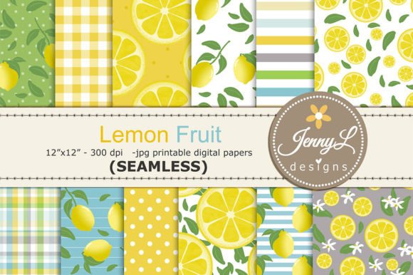 Download Lemon Fruit SEAMLESS Digital Papers - Digital paper Collection