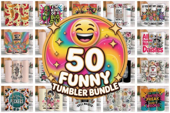 Download 50 Funny Tumbler Wrap Bundle PNG V4 - Premium Bundle