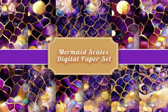 Download Mermaid Scales Digital Paper - Digital paper Collection