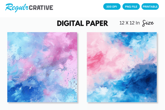 Download Printable Blue Pink Tone Digital Paper - Digital paper Collection
