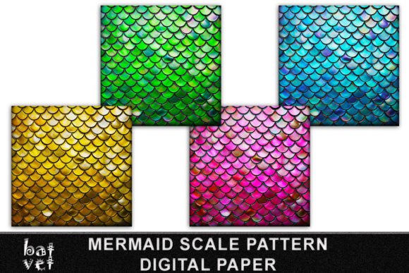 Download Mermaid Scale Digital Paper Bundle PNG - Digital paper Collection