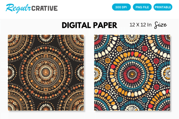 Download Aztec Tribal Digital Paper Backgrounds - Digital paper Collection
