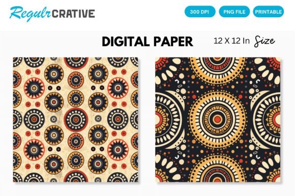 Download Aztec Tribal Digital Paper Backgrounds - Digital paper Collection
