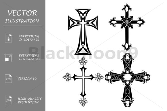 Download Four Black Cross - Black Collection