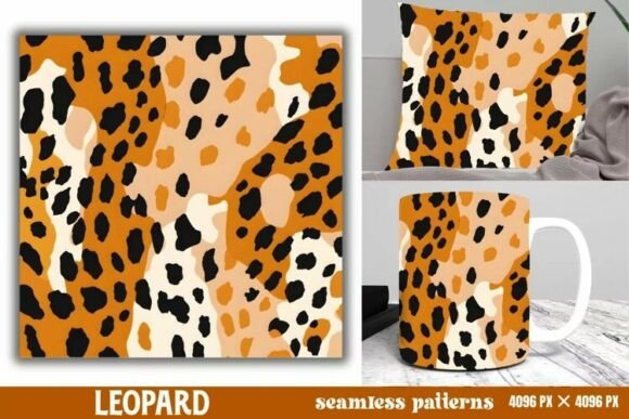 Download Leopard Print Digital Papers Background - Digital paper Collection