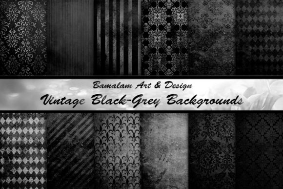 Download Vintage Black Grey Patterns - Black Collection