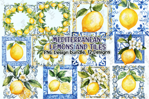 Download Mediterranean Lemons and Tiles PNG - Lemons Collection