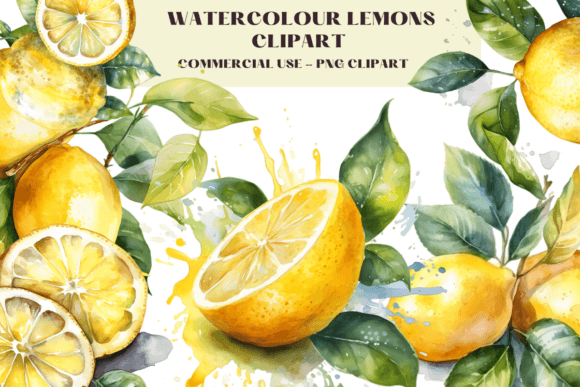 Download Watercolour Lemons Clipart - Lemons Collection