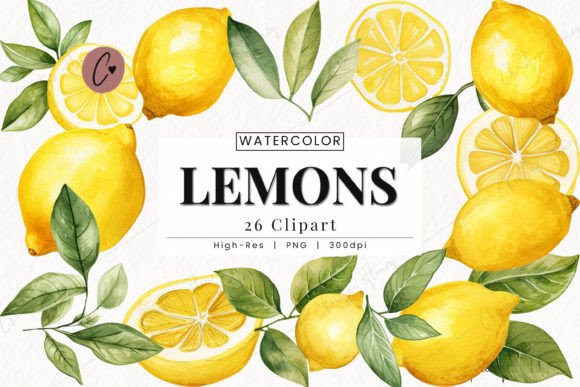 Download Watercolor Lemons Clipart, Fruit PNG - Lemons Collection