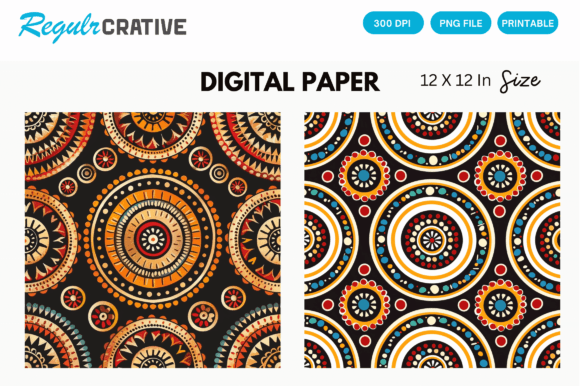 Download Aztec Tribal Digital Paper Backgrounds - Digital paper Collection
